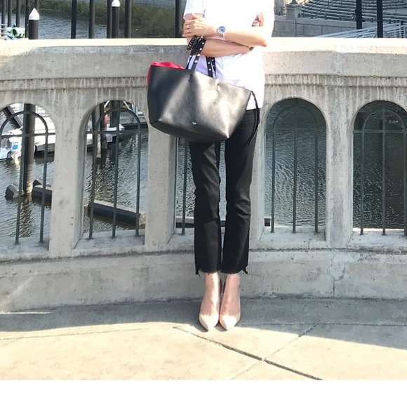 Celine black leather and suede reversible tote - Picture 2 of 16